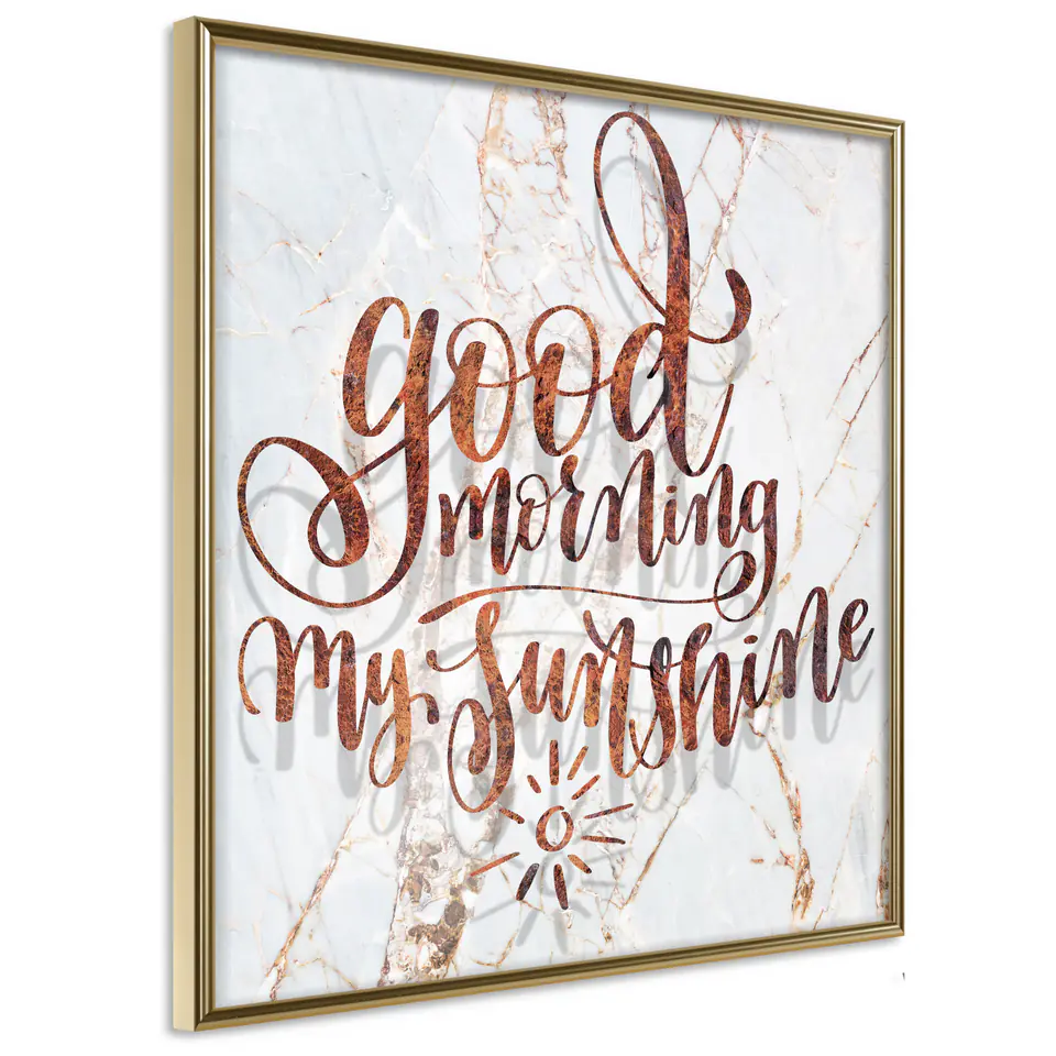 ⁨Plakat - Good morning my sunshine (kwadratowy) [Poster] (rozmiar 20x20, wykończenie Rama złota)⁩ w sklepie Wasserman.eu