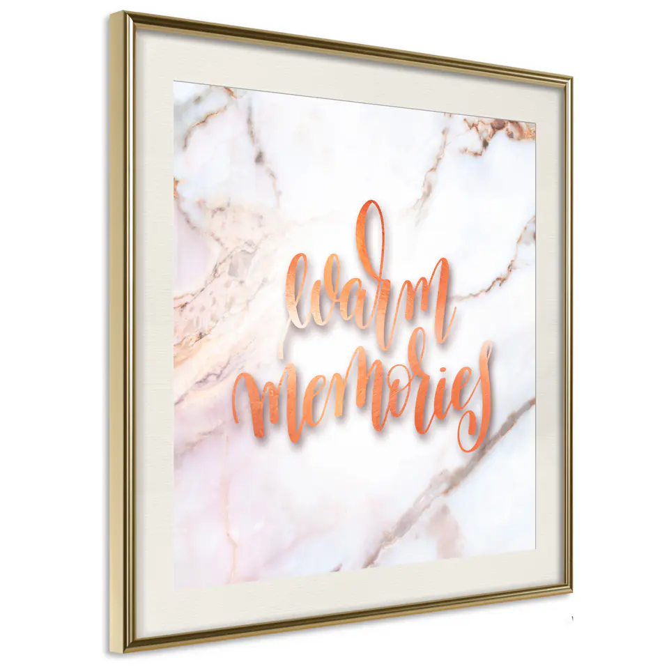 ⁨Poster - Memories (square) (size 20x20, finish Gold frame with passe-partout)⁩ at Wasserman.eu