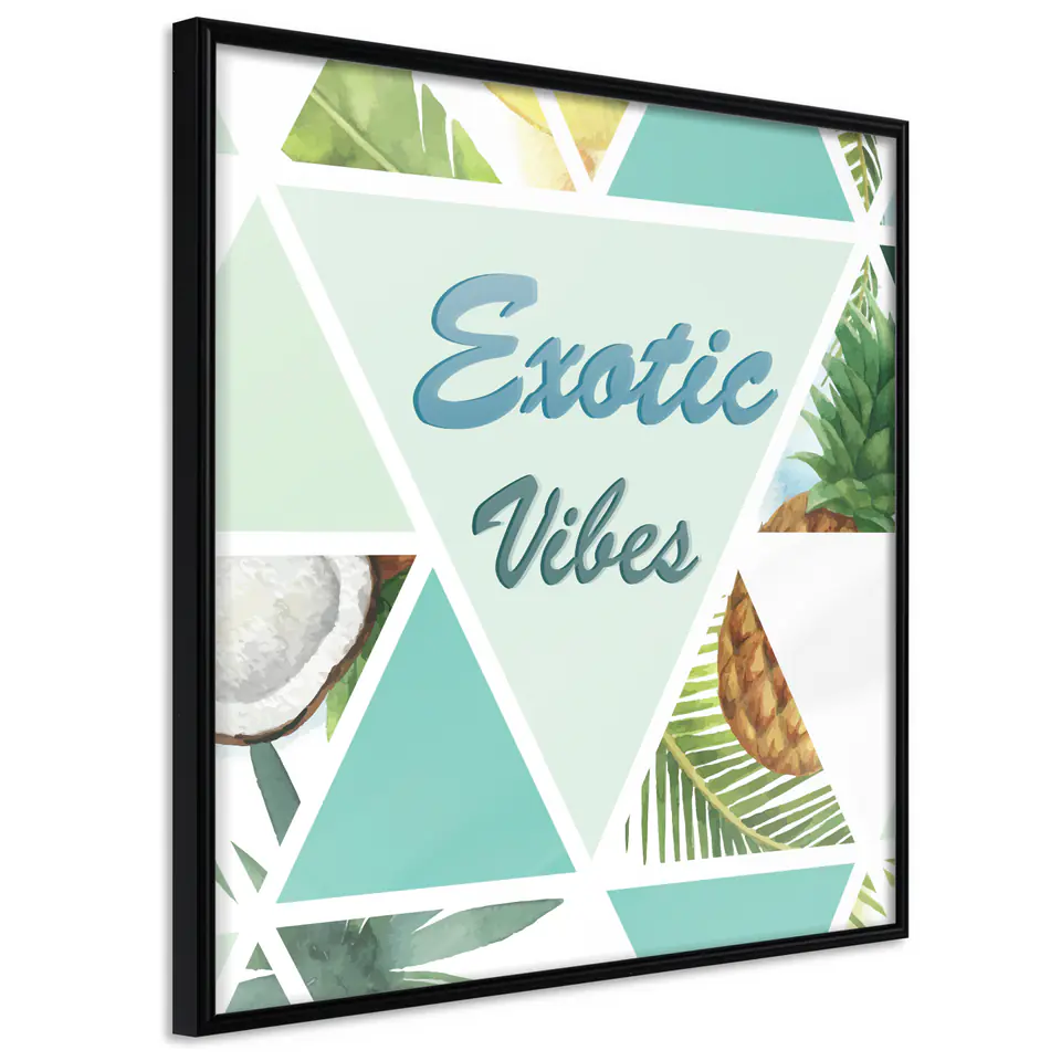 ⁨Plakat - Exotic vibes (kwadratowy) [Poster] (rozmiar 20x20, wykończenie Rama czarna)⁩ w sklepie Wasserman.eu