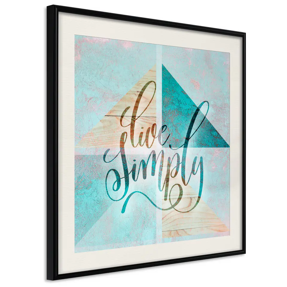 ⁨Poster - Choose simplicity (square) (size 20x20, finish Black frame with passe-partout)⁩ at Wasserman.eu