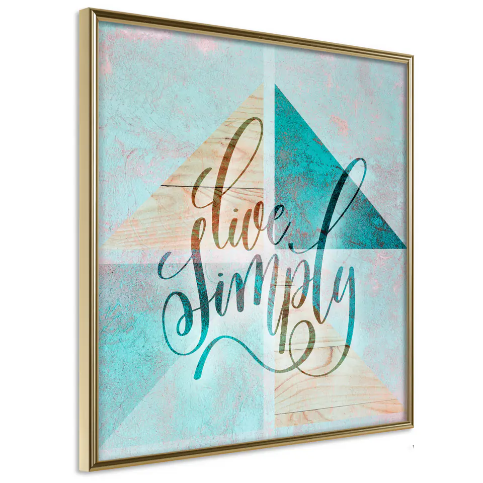 ⁨Poster - Choose simplicity (square) (size 20x20, finish Gold frame)⁩ at Wasserman.eu