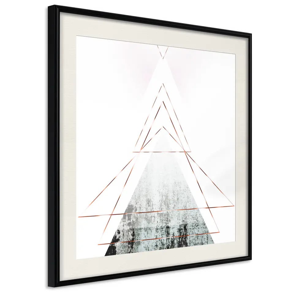 ⁨Poster - Snow-covered top (square) (size 20x20, finish Black frame with passe-partout)⁩ at Wasserman.eu