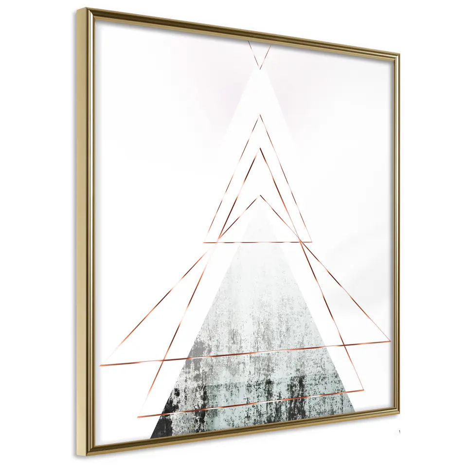 ⁨Poster - Snow-covered top (square) (size 20x20, finish Gold frame)⁩ at Wasserman.eu