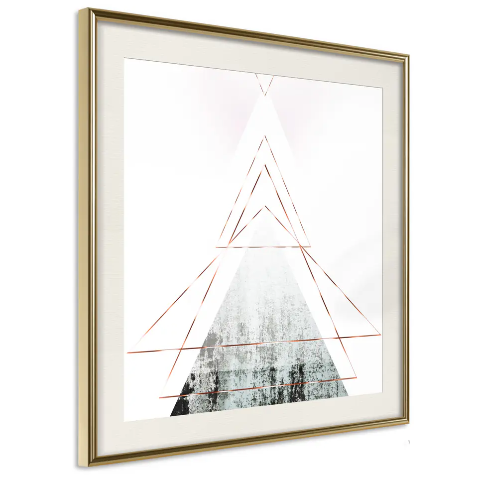 ⁨Poster - Snow-covered top (square) (size 30x30, finish Gold frame with passe-partout)⁩ at Wasserman.eu