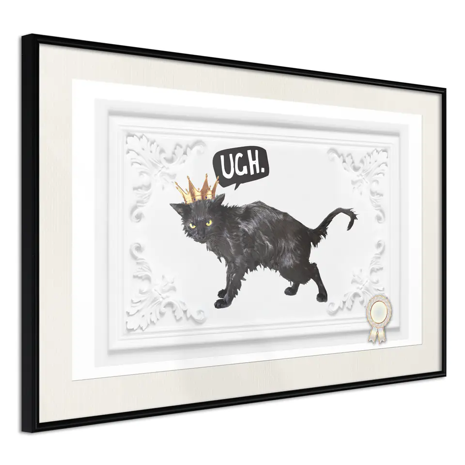 ⁨Poster - Cat rules I (size 30x20, finish Black frame with passe-partout)⁩ at Wasserman.eu