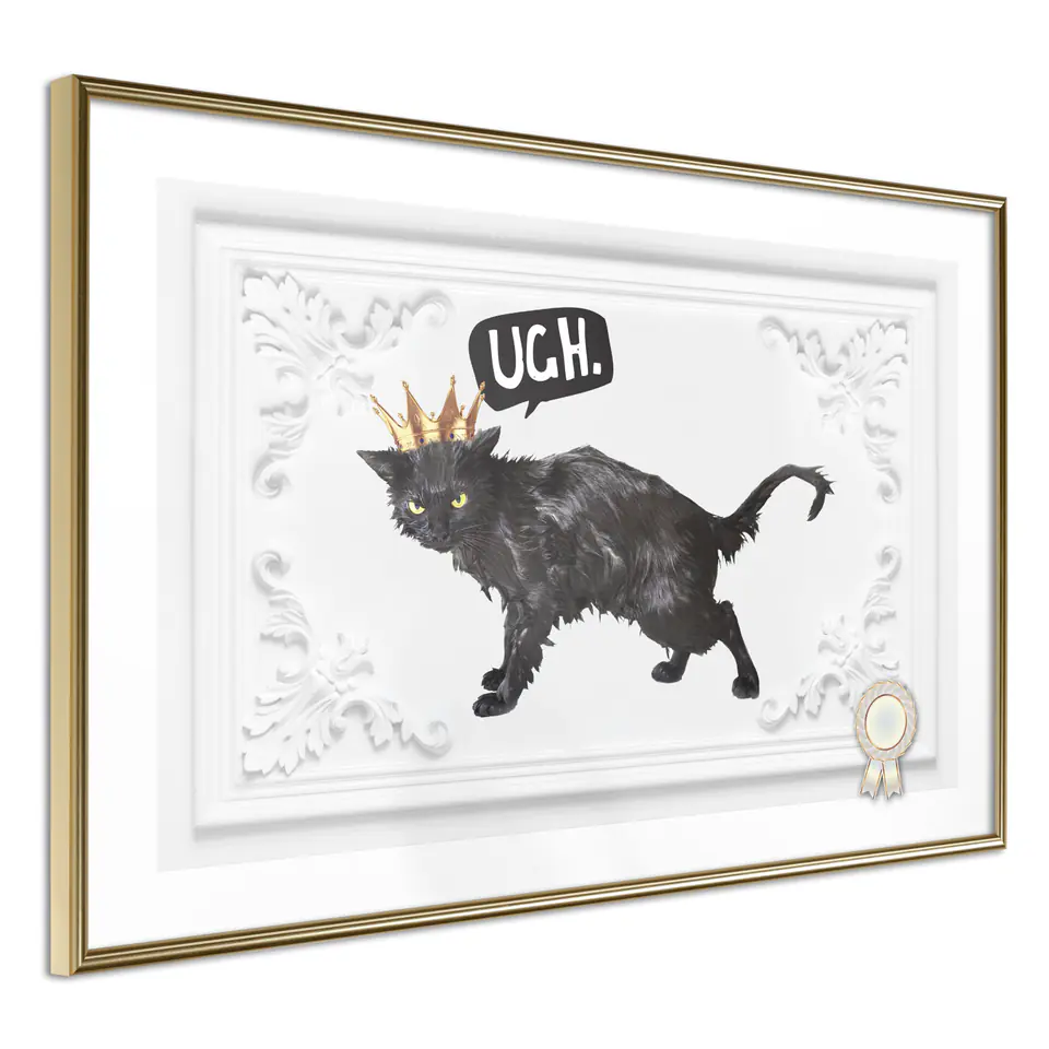 ⁨Poster - Cat rules I (size 45x30, finish Frame gold)⁩ at Wasserman.eu