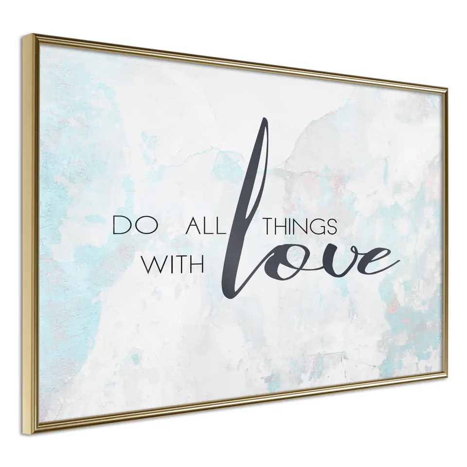 ⁨Poster - With love (size 30x20, finish Gold frame)⁩ at Wasserman.eu
