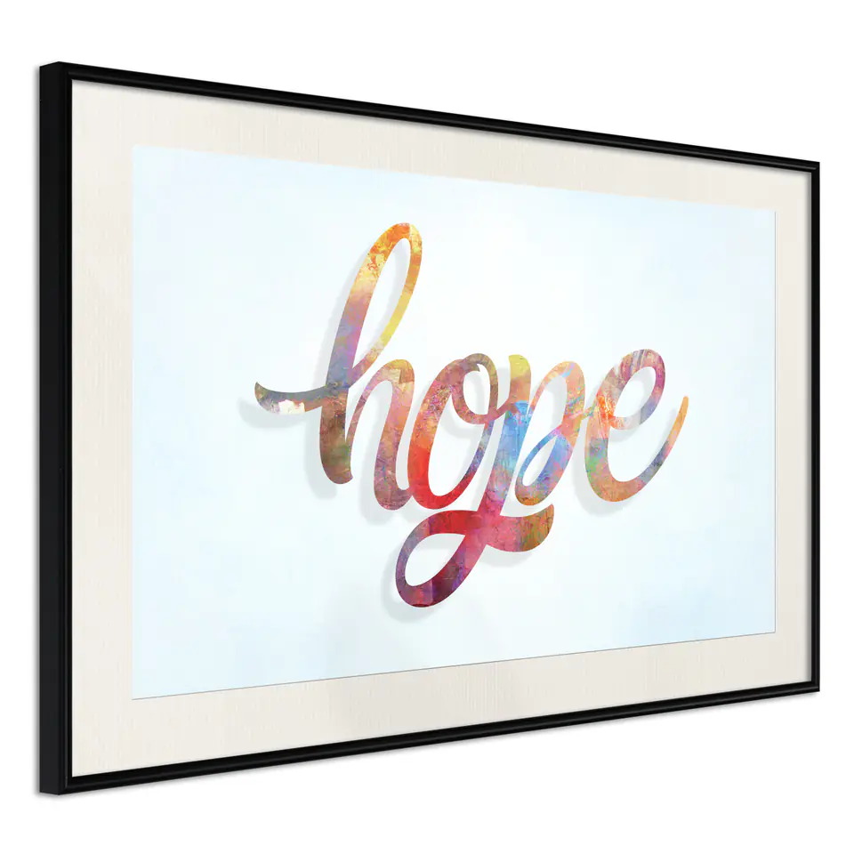 ⁨Poster - Colorful hope (size 30x20, finish Black frame with passe-partout)⁩ at Wasserman.eu