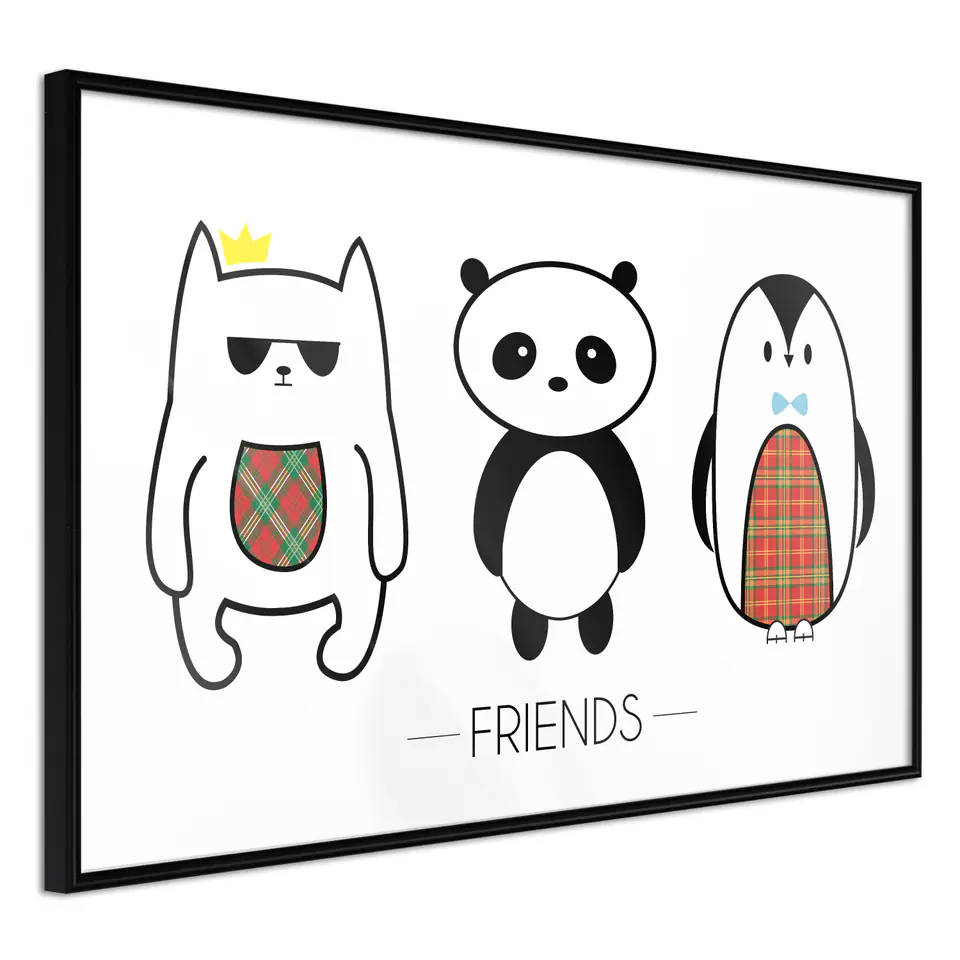 ⁨Poster - Buddies (size 30x20, finish Frame black)⁩ at Wasserman.eu