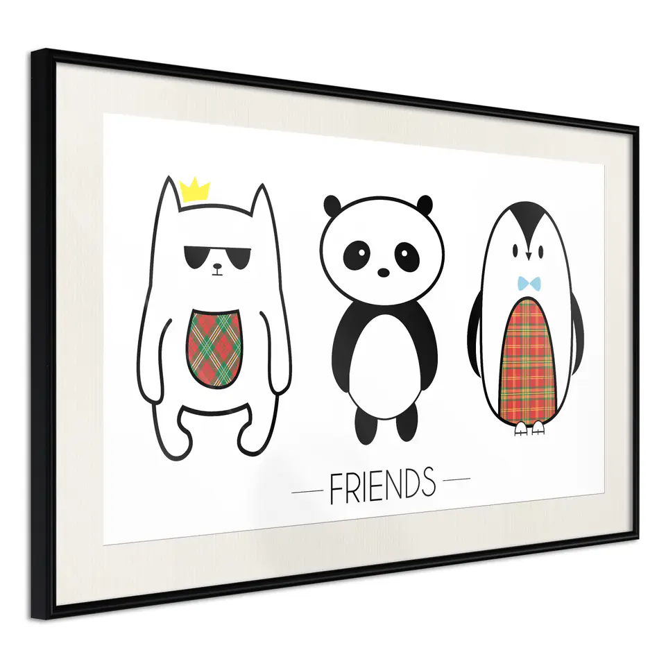 ⁨Poster - Buddies (size 30x20, finish Black frame with passe-partout)⁩ at Wasserman.eu