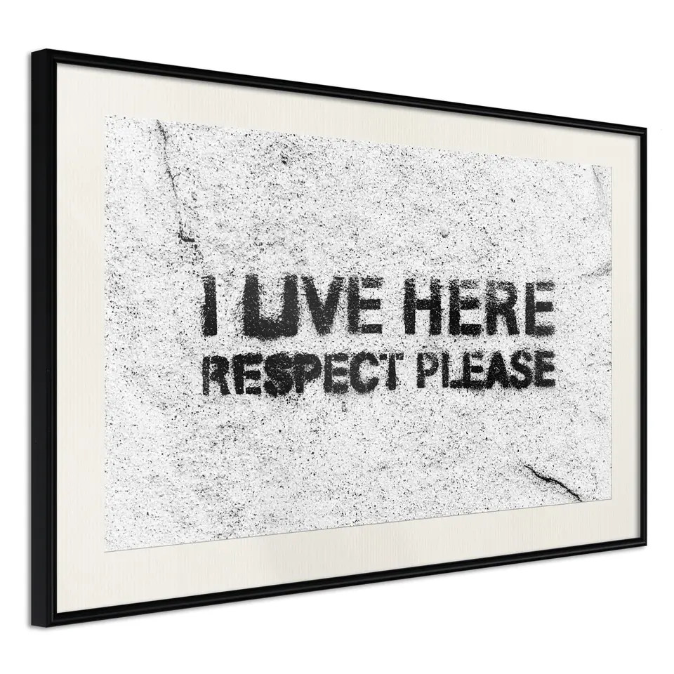 ⁨Poster - Respect (size 30x20, finish Black frame with passe-partout)⁩ at Wasserman.eu