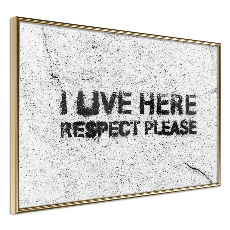 ⁨Poster - Respect (size 45x30, finish Gold frame)⁩ at Wasserman.eu