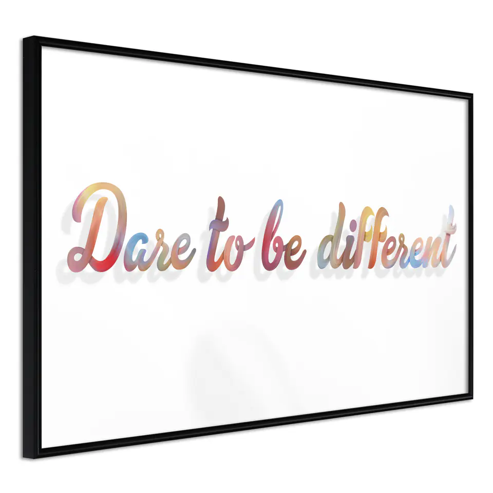 ⁨Plakat - Dare to be different [Poster] (rozmiar 60x40, wykończenie Rama czarna)⁩ w sklepie Wasserman.eu