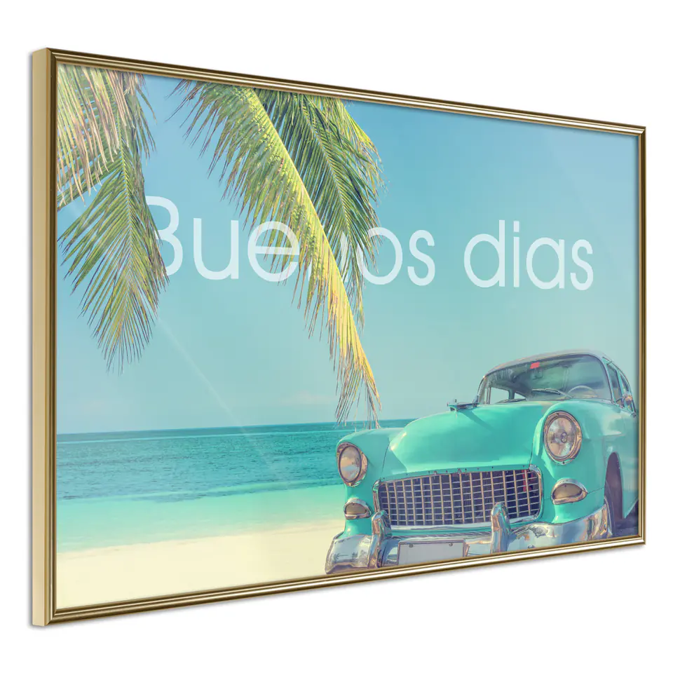 ⁨Poster - Welcome to Paradise (size 45x30, finish Gold frame)⁩ at Wasserman.eu