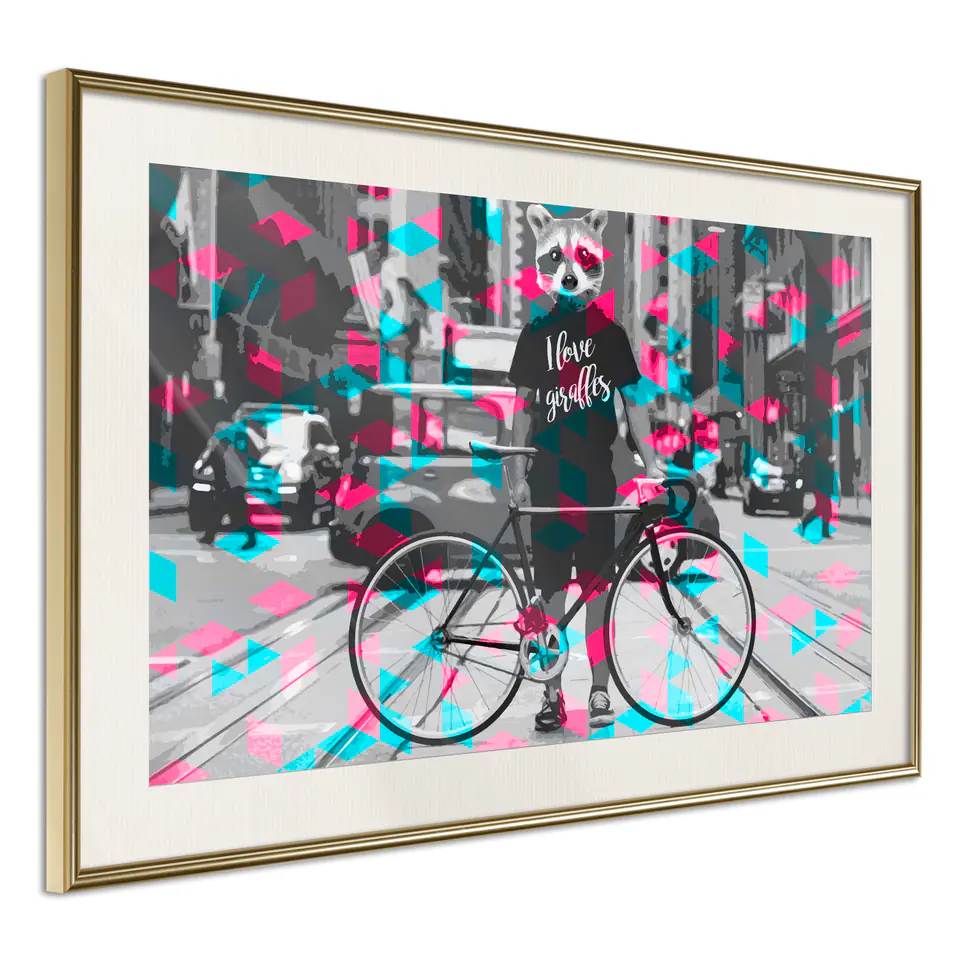 ⁨Poster - Interspecies love (size 90x60, finish Gold frame with passe-partout)⁩ at Wasserman.eu