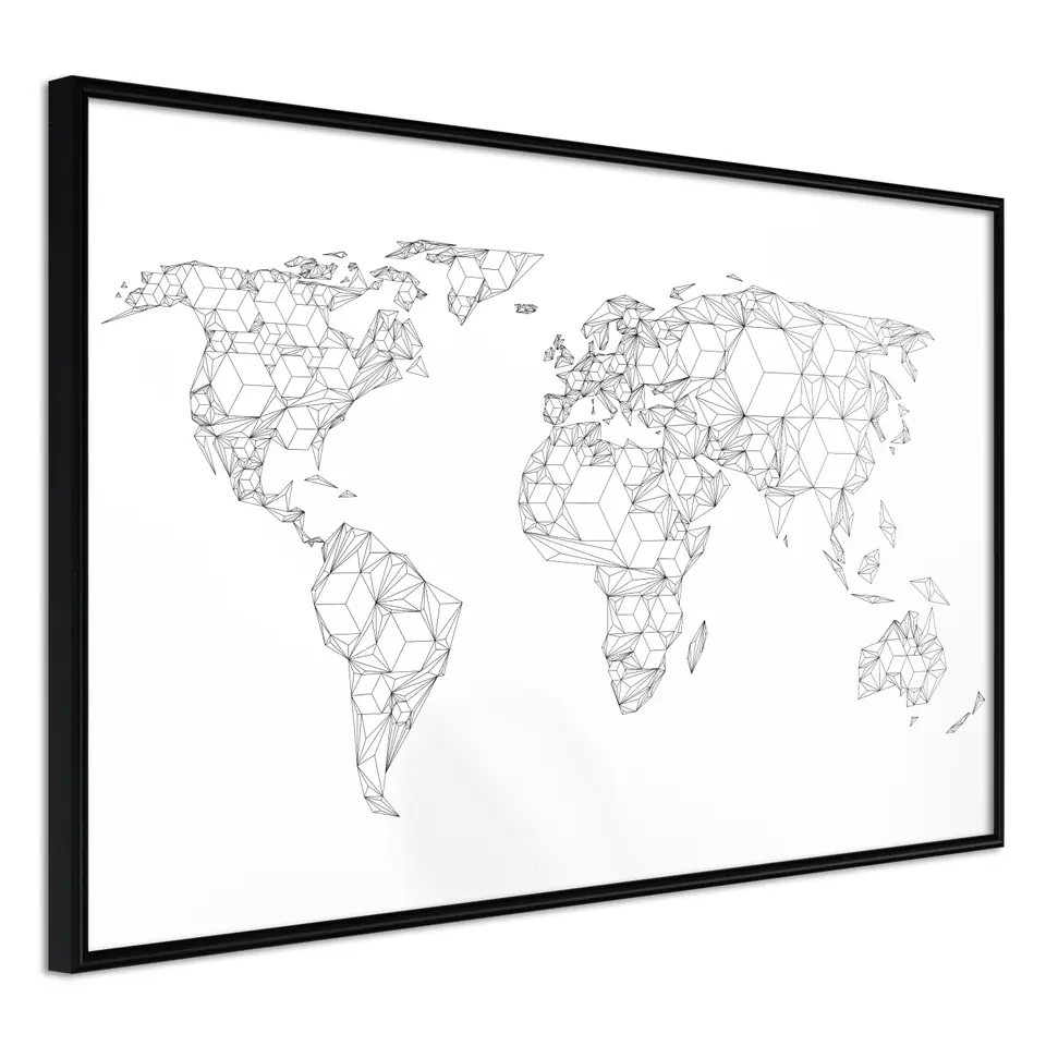 ⁨Poster - The world of diamonds and triangles (size 30x20, finish Frame black)⁩ at Wasserman.eu