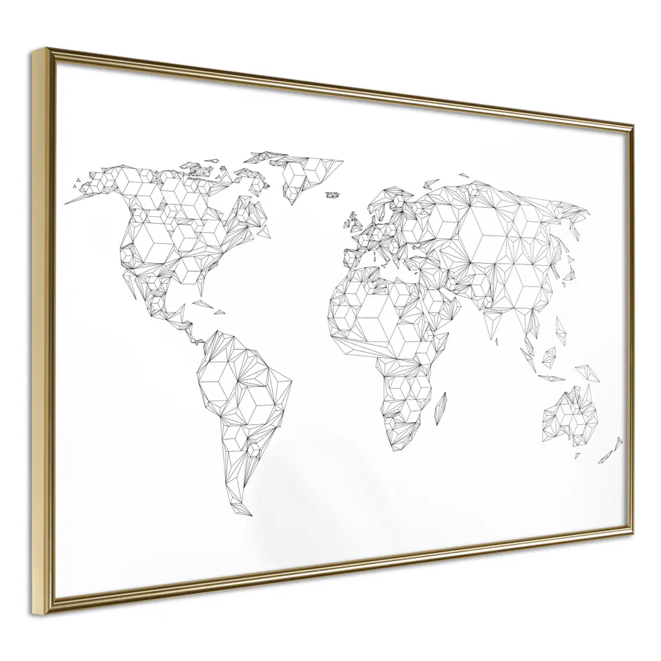 ⁨Poster - The world of diamonds and triangles (size 30x20, finish Gold frame)⁩ at Wasserman.eu