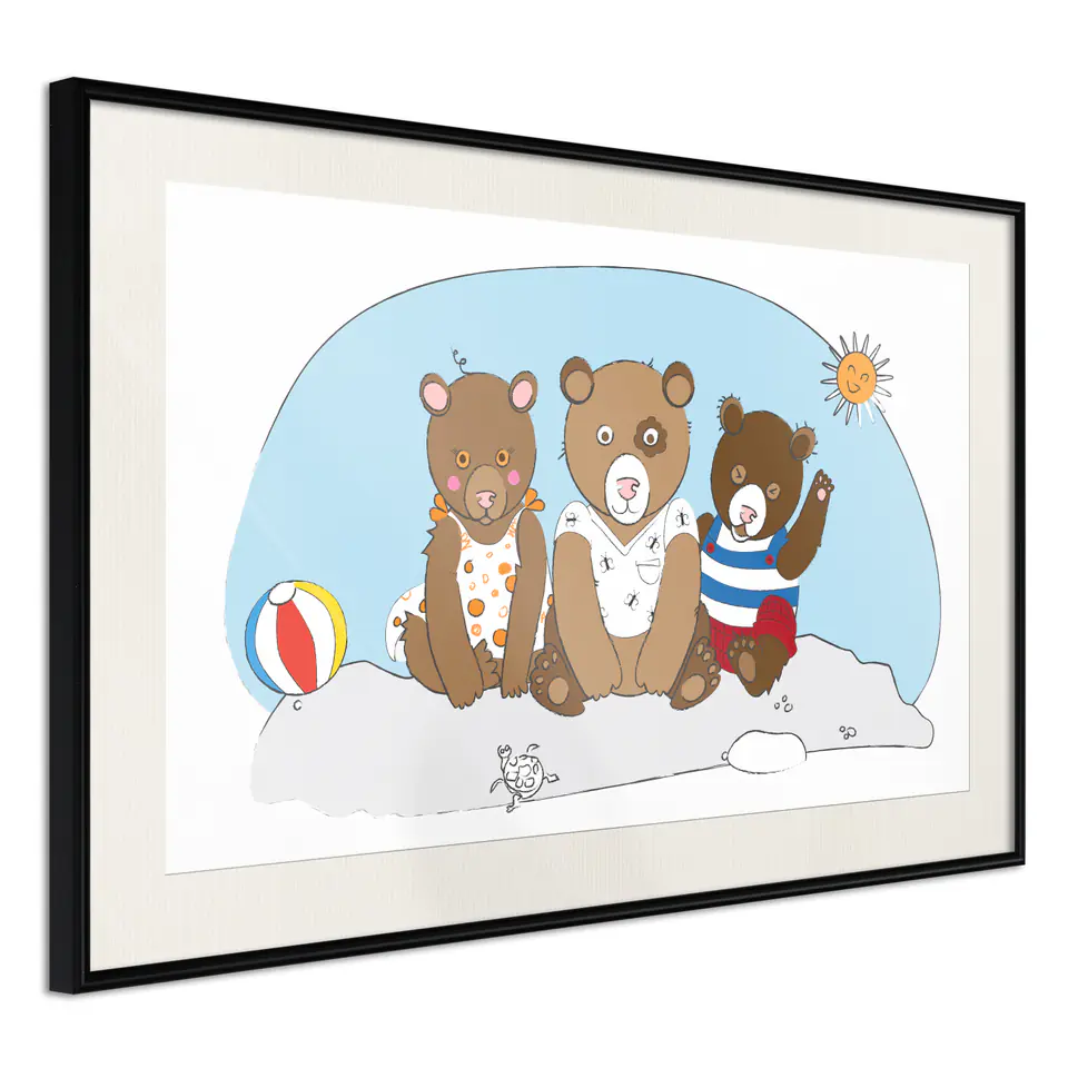 ⁨Poster - Holidays by the sea (size 30x20, finish Black frame with passe-partout)⁩ at Wasserman.eu