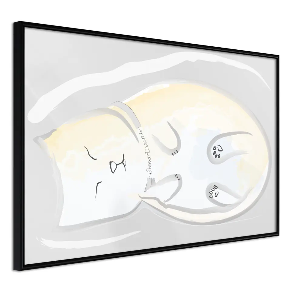 ⁨Poster - Happy kitten (size 30x20, finish Frame black)⁩ at Wasserman.eu