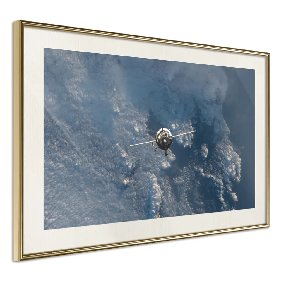 ⁨Plakat - Błękitna planeta [Poster] (rozmiar 45x30, wykończenie Rama złota z passe-partout)⁩ w sklepie Wasserman.eu