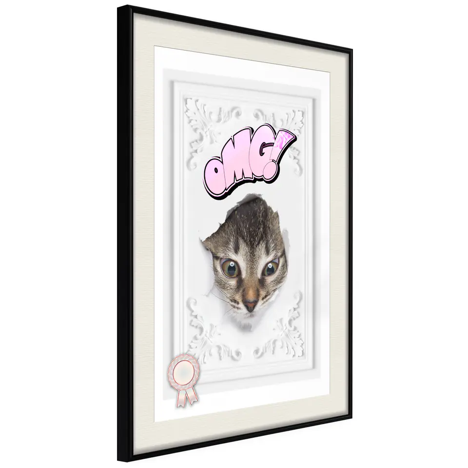 ⁨Poster - Oh! (size 20x30, finish Frame black with passe-partout)⁩ at Wasserman.eu