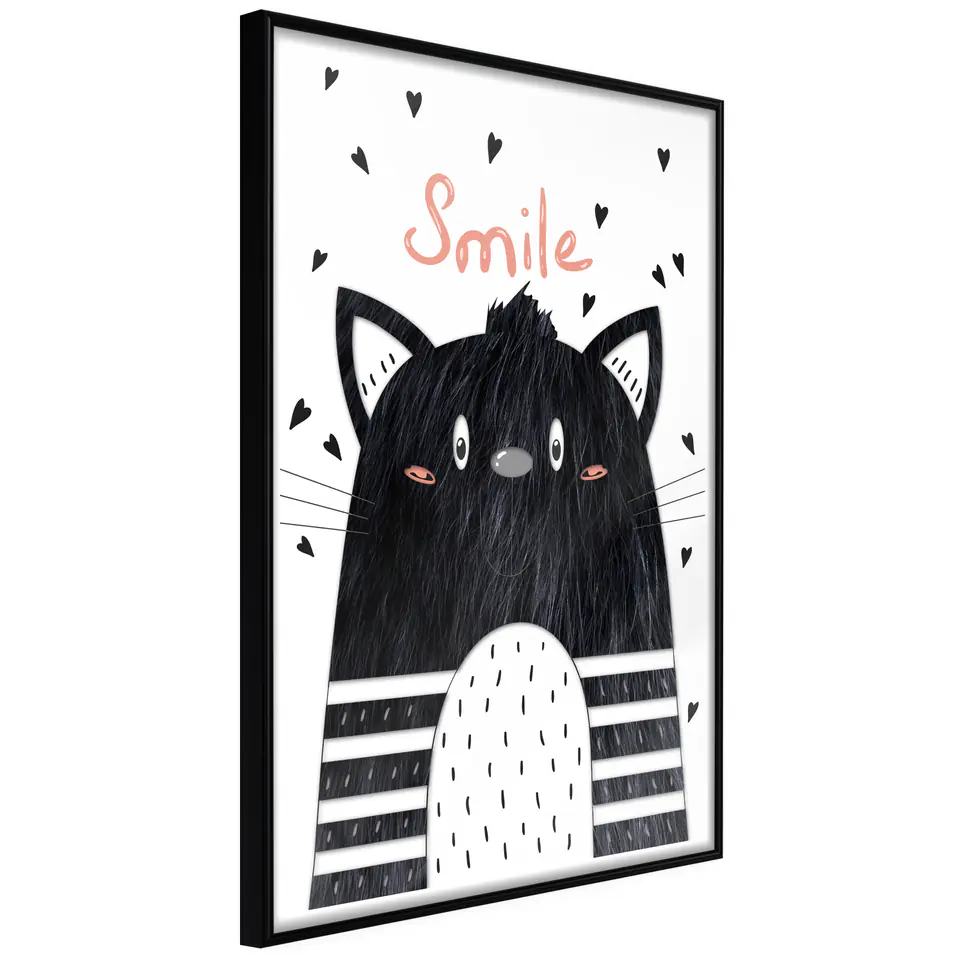 ⁨Poster - Cheerful kitten (size 20x30, finish Frame black)⁩ at Wasserman.eu