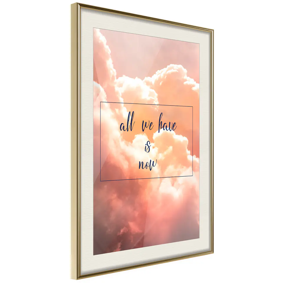⁨Poster - Present (size 20x30, finish Gold frame with passe-partout)⁩ at Wasserman.eu