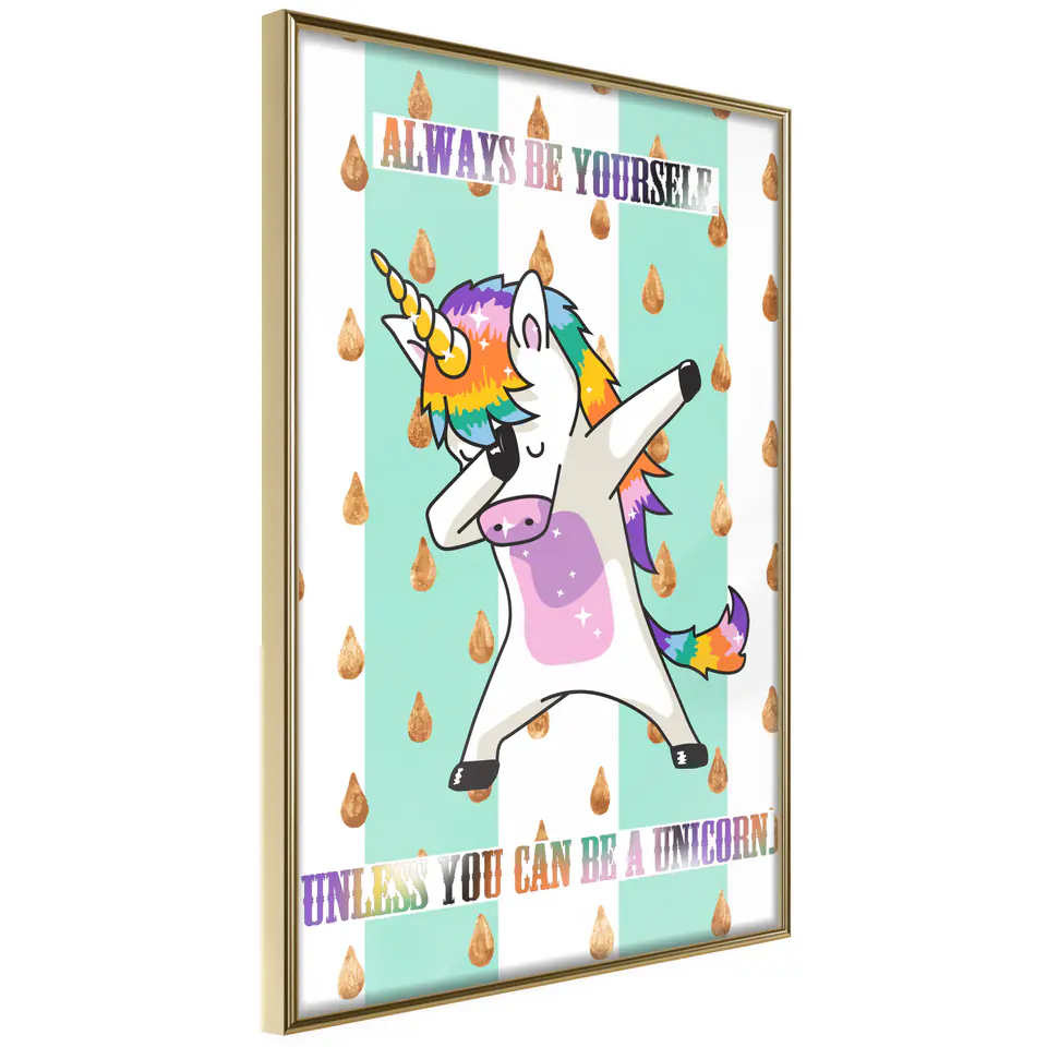 ⁨Poster - Dadding unicorn (size 20x30, finish Gold frame)⁩ at Wasserman.eu
