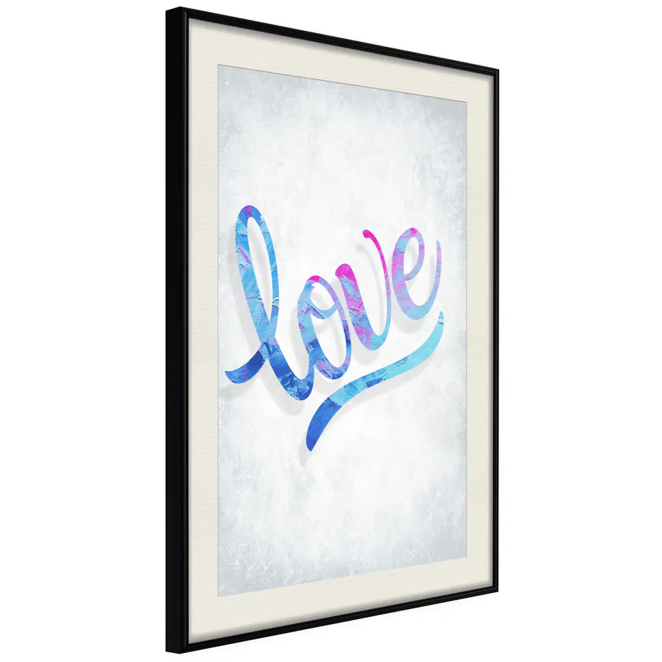 ⁨Plakat - Love [Poster] (rozmiar 40x60, wykończenie Rama czarna z passe-partout)⁩ w sklepie Wasserman.eu