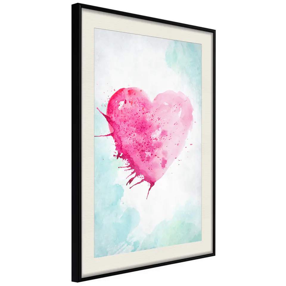 ⁨Poster - Symbol of love (size 20x30, finish Black frame with passe-partout)⁩ at Wasserman.eu