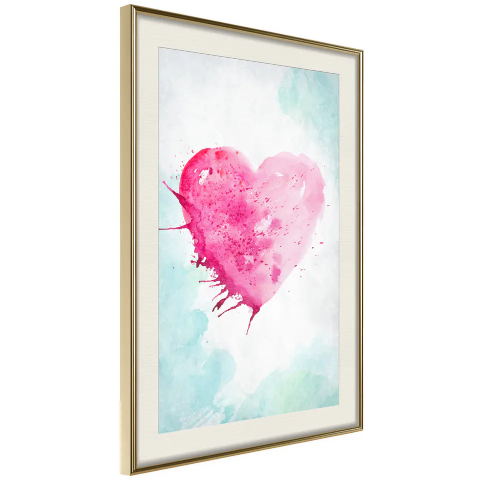 ⁨Poster - Symbol of love (size 20x30, finish Gold frame with passe-partout)⁩ at Wasserman.eu