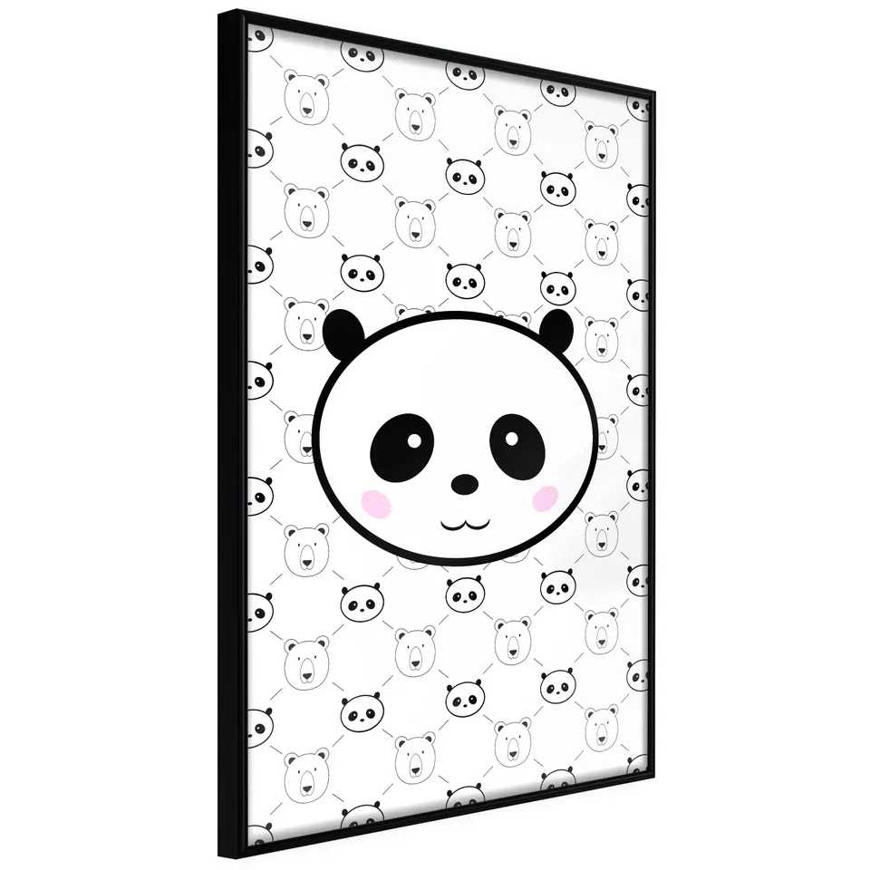 ⁨Poster - Panda and friends (size 20x30, finish Frame black)⁩ at Wasserman.eu