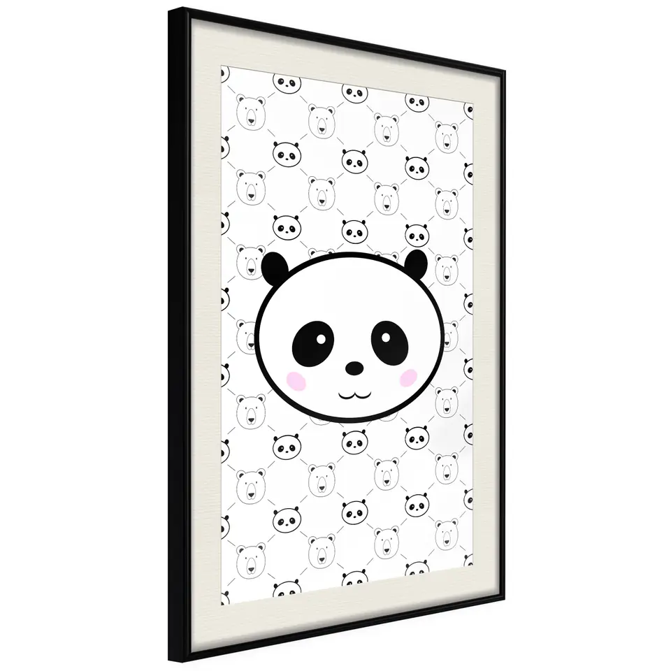 ⁨Poster - Panda and friends (size 40x60, finish Black frame with passe-partout)⁩ at Wasserman.eu