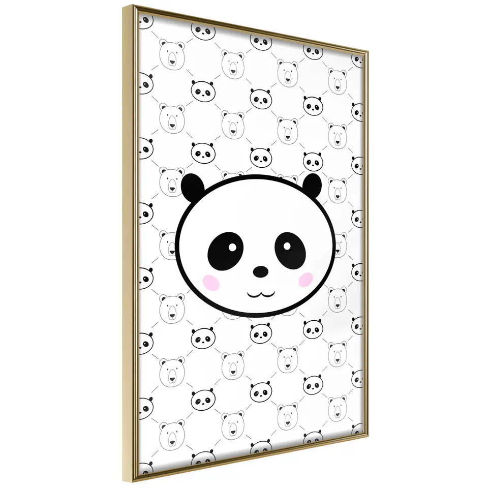 ⁨Poster - Panda and friends (size 40x60, finish Gold frame)⁩ at Wasserman.eu