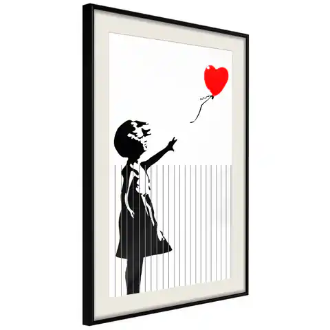 ⁨Poster - Banksy: Love is in the Bin (size 20x30, finish Black frame with passe-partout)⁩ at Wasserman.eu