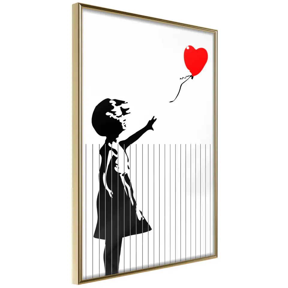 ⁨Poster - Banksy: Love is in the Bin (size 20x30, finish Gold frame)⁩ at Wasserman.eu