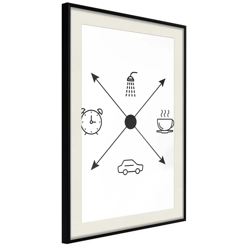 ⁨Plakat - Harmonogram dnia [Poster] (rozmiar 40x60, wykończenie Rama czarna z passe-partout)⁩ w sklepie Wasserman.eu