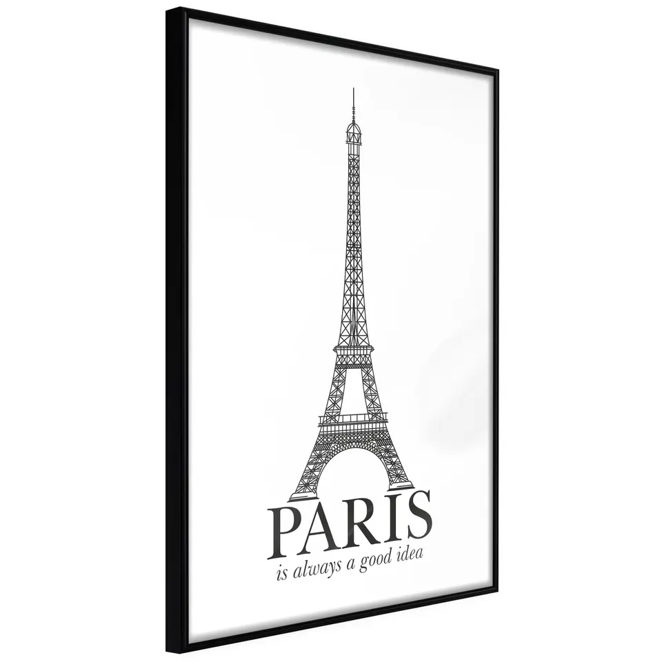 ⁨Plakat - Paris is always a good idea [Poster] (rozmiar 20x30, wykończenie Rama czarna)⁩ w sklepie Wasserman.eu