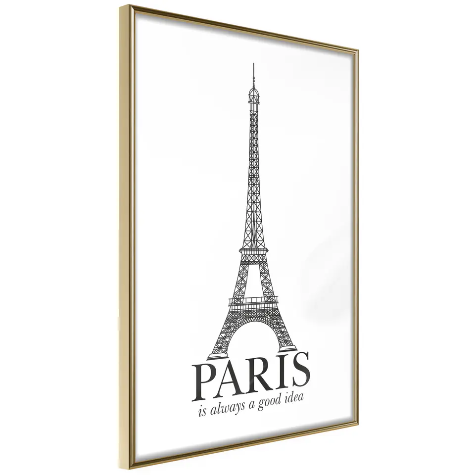 ⁨Plakat - Paris is always a good idea [Poster] (rozmiar 20x30, wykończenie Rama złota)⁩ w sklepie Wasserman.eu