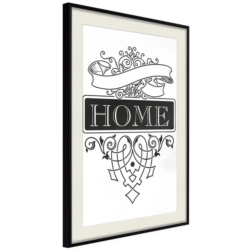 ⁨Poster - House III (size 20x30, finish Black frame with passe-partout)⁩ at Wasserman.eu