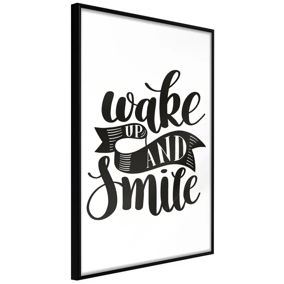 ⁨Plakat - Wake up and smile [Poster] (rozmiar 20x30, wykończenie Rama czarna)⁩ w sklepie Wasserman.eu