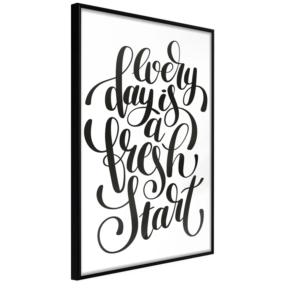 ⁨Plakat - Every day a fresh start [Poster] (rozmiar 30x45, wykończenie Rama czarna)⁩ w sklepie Wasserman.eu