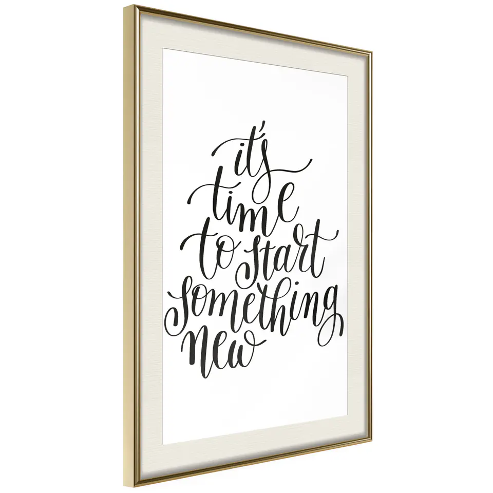 ⁨Poster - It's time (size 30x45, finish Gold frame with passe-partout)⁩ at Wasserman.eu
