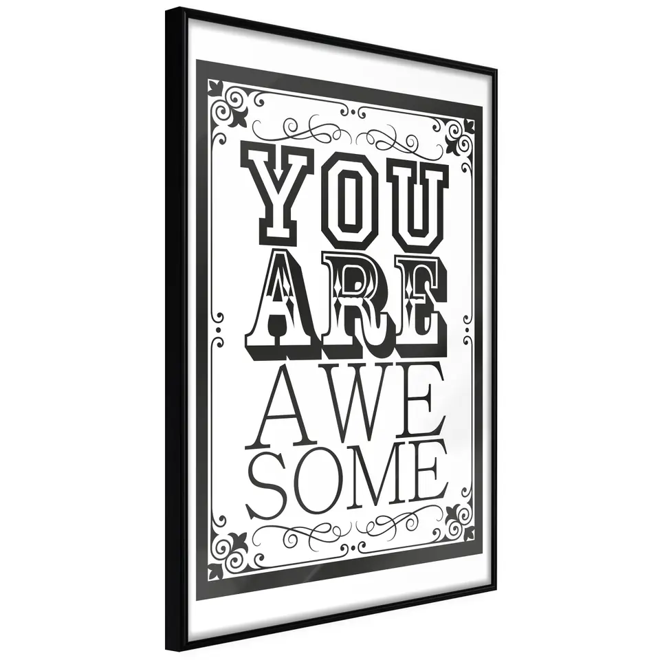 ⁨Plakat - You are awesome [Poster] (rozmiar 20x30, wykończenie Rama czarna)⁩ w sklepie Wasserman.eu