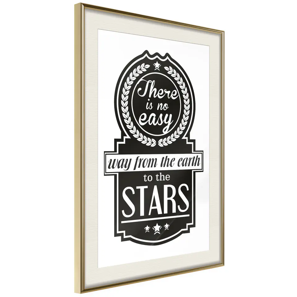 ⁨Poster - Road to the stars (size 20x30, finish Gold frame with passe-partout)⁩ at Wasserman.eu