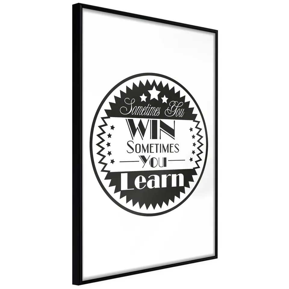 ⁨Plakat - Sometimes you win sometimes you learn [Poster] (rozmiar 20x30, wykończenie Rama czarna)⁩ w sklepie Wasserman.eu