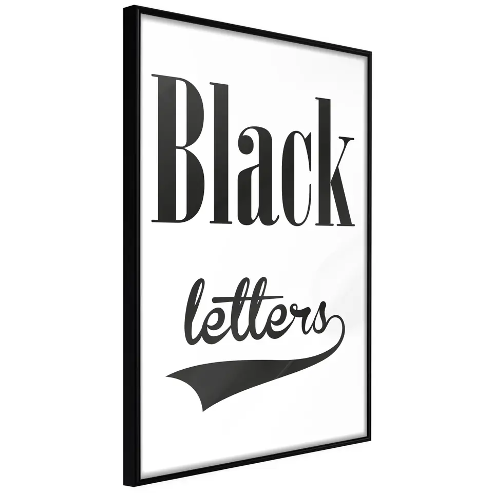 ⁨Plakat - Black letters [Poster] (rozmiar 20x30, wykończenie Rama czarna)⁩ w sklepie Wasserman.eu