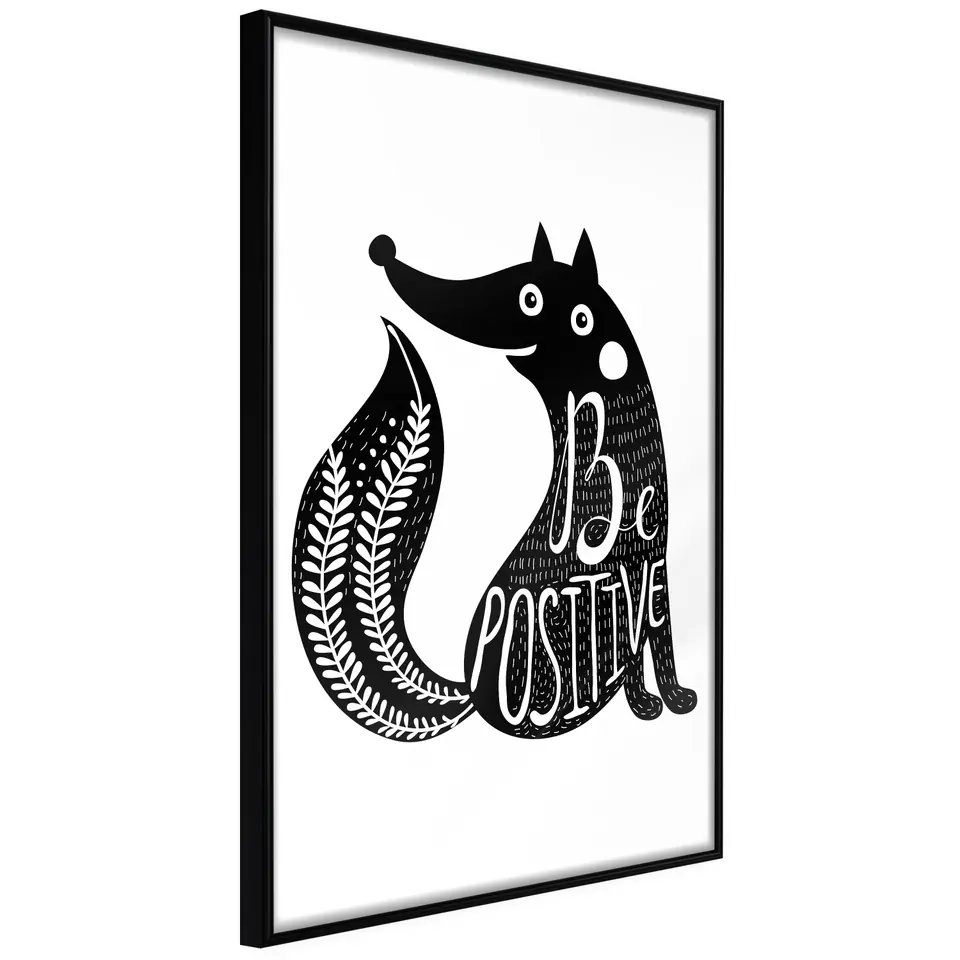 ⁨Plakat - Be positive [Poster] (rozmiar 20x30, wykończenie Rama czarna)⁩ w sklepie Wasserman.eu