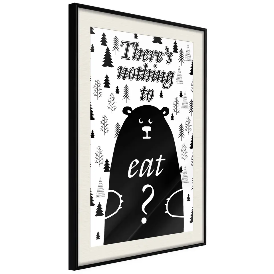 ⁨Plakat - There's nothing to eat? [Poster] (rozmiar 30x45, wykończenie Rama czarna z passe-partout)⁩ w sklepie Wasserman.eu