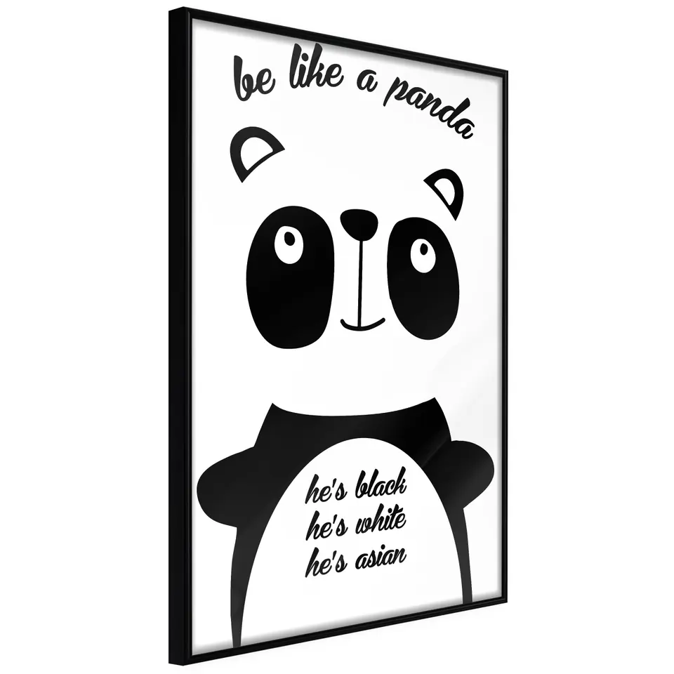 ⁨Plakat - Be like a panda [Poster] (rozmiar 20x30, wykończenie Rama czarna)⁩ w sklepie Wasserman.eu